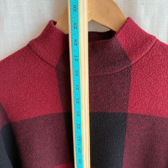Max Studio Buffalo Plaid Mock Neck Sweater Size L Cozy Fall Layer Check Capsule - Picture 12 of 14